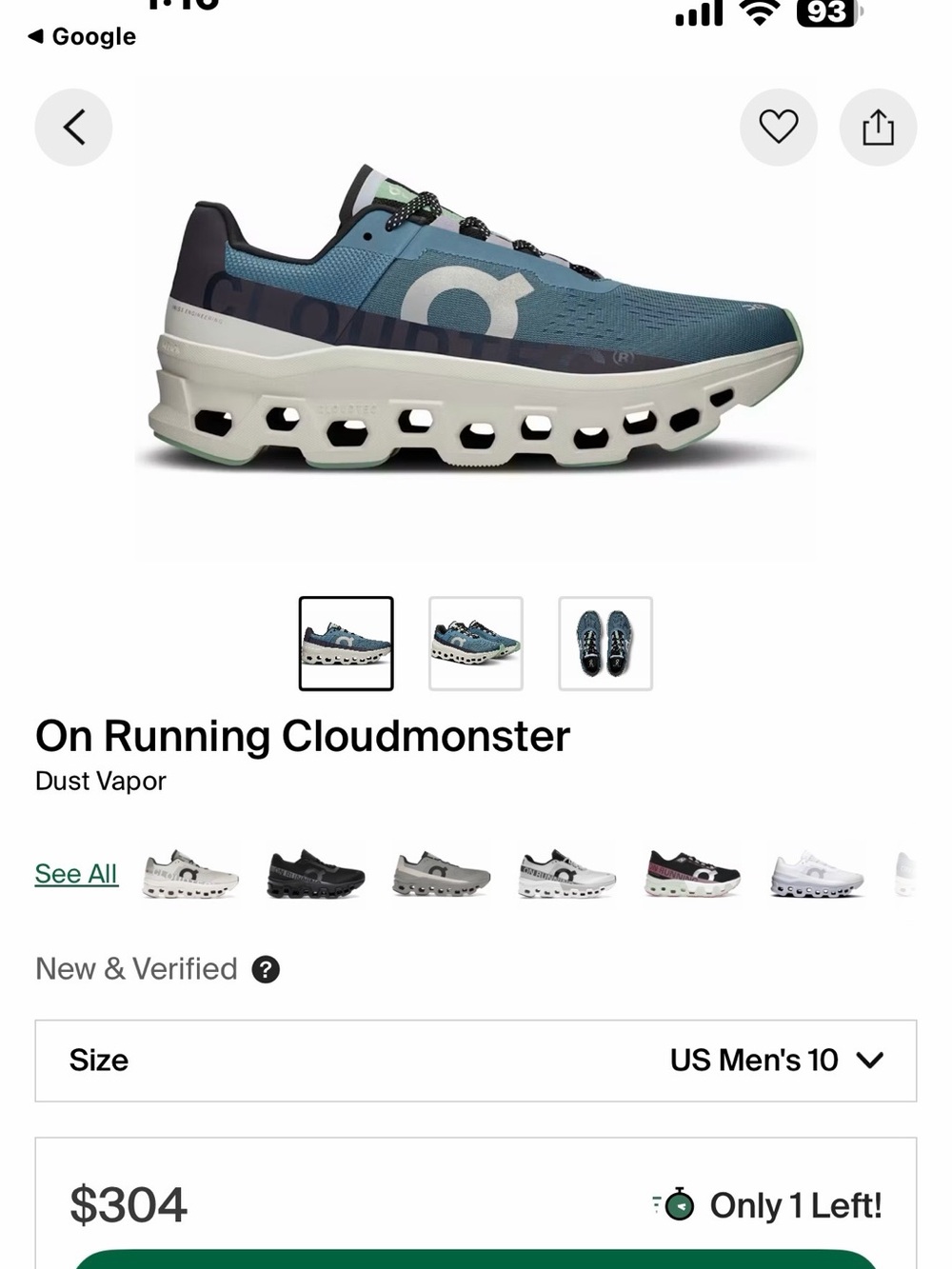 On Running Cloudmonster mens Sneakers - sz 9 mens new in box